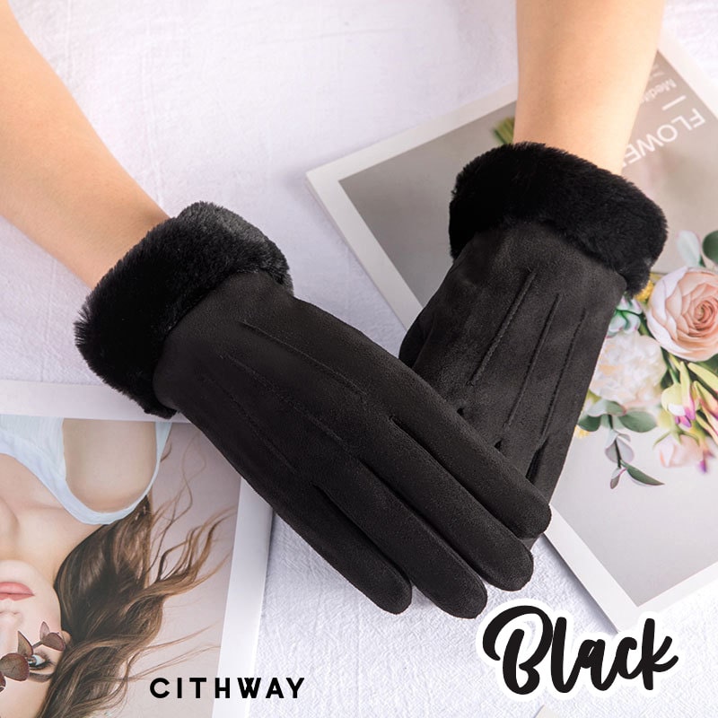 Cithway™ Cute Fluffy Cuffs Women Suede Gloves
