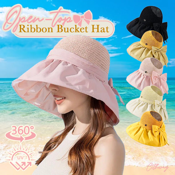 Open-top Ribbon Bucket Hat