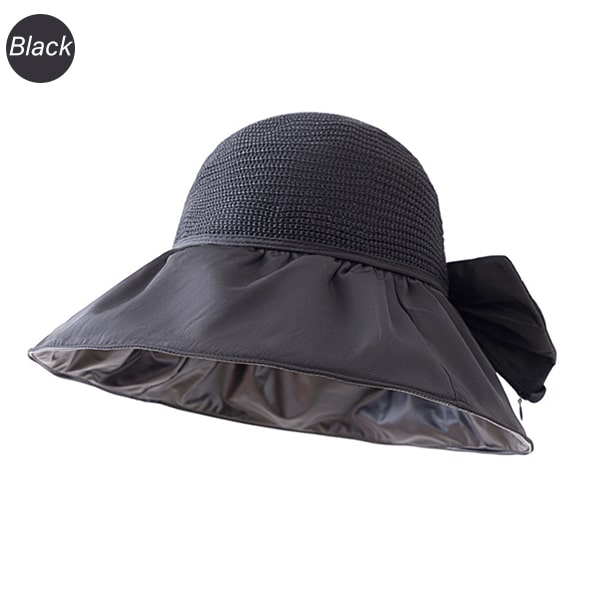 Foldable Anti-UV Ribbon Pouch Sun Hat